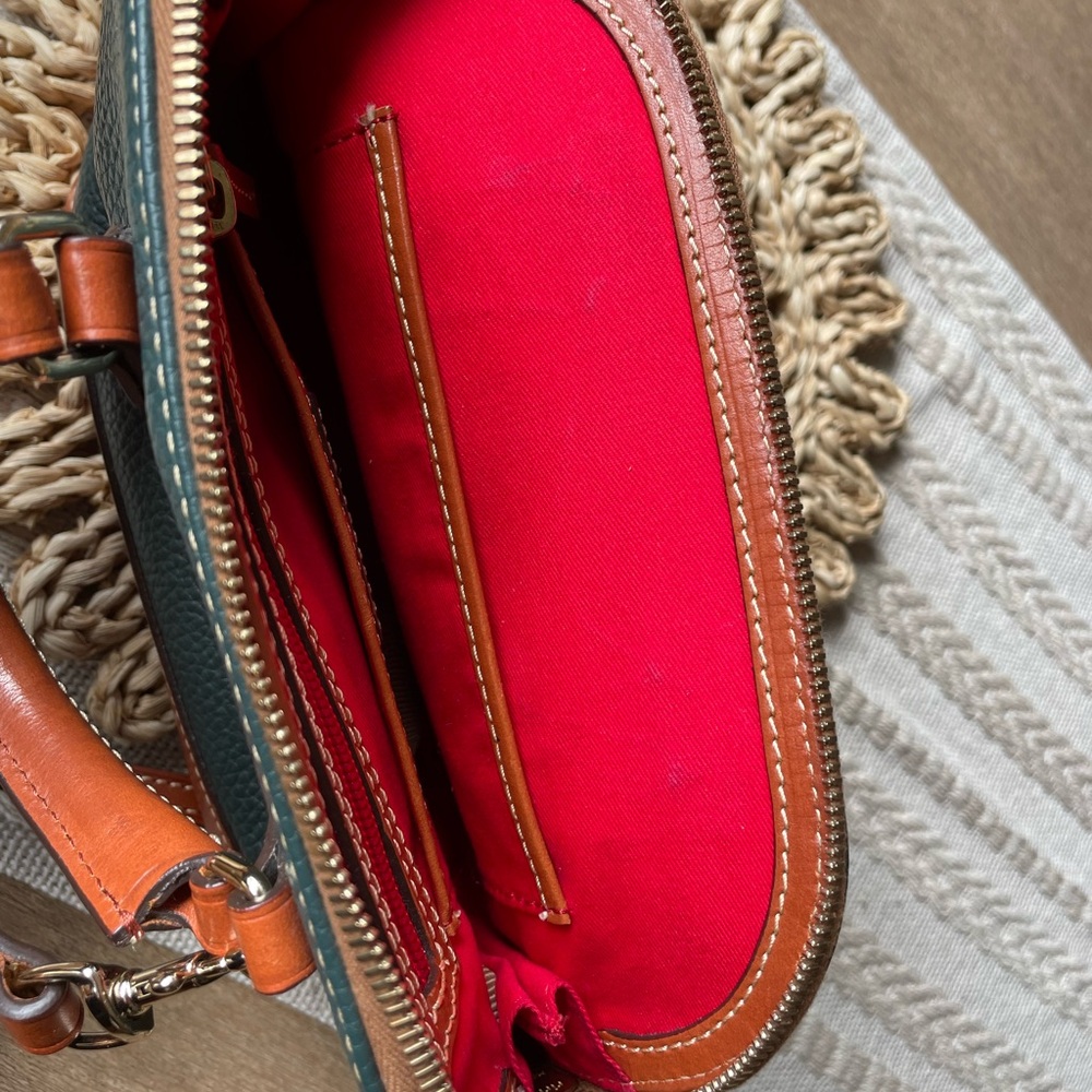 Dooney and Bourke Pebble Leather Bitsy Bag - Forest Green Color -EUC! - Picture 9 of 13